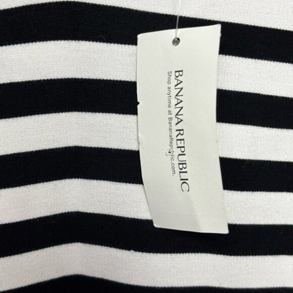 Banana Republic Sheath Dress Size 2 Black White V Neck Zipper Back and Sleeves - Picture 12 of 12